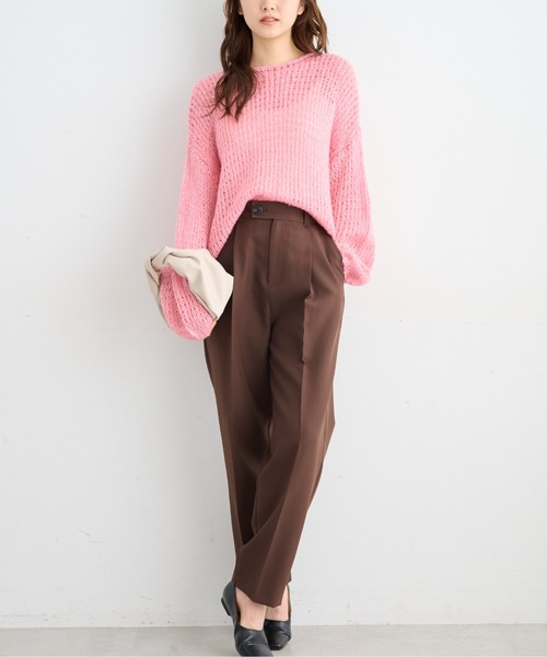 FREE'S MART（フリーズマート）の「◆前後2Wayモヘアライクルーズニット（ニット/セーター・レディース・ブラック/ピンク/ベージュ/ホワイト・FREE）」の16枚目の写真