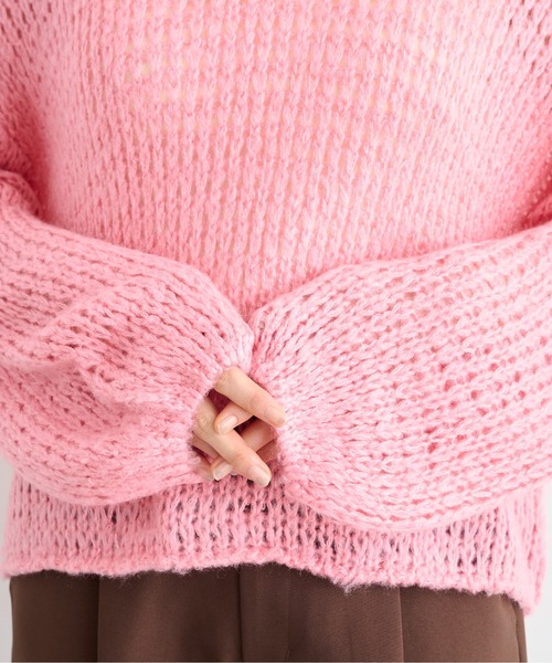 FREE'S MART（フリーズマート）の「◆前後2Wayモヘアライクルーズニット（ニット/セーター・レディース・ブラック/ピンク/ベージュ/ホワイト・FREE）」の17枚目の写真