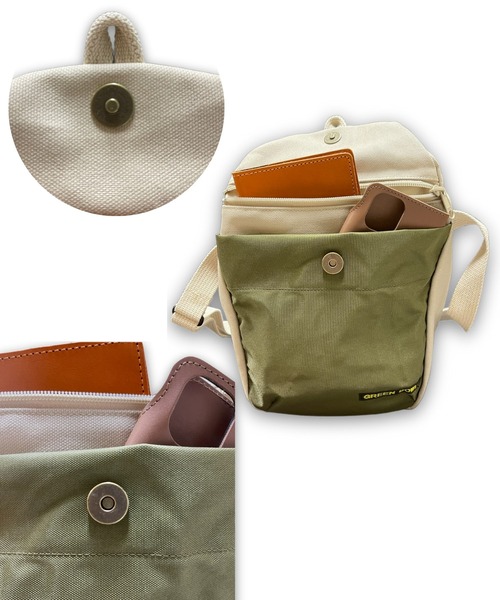 GREEN BOWL(グリーンボウル)の「グリーンボウル【GREEN BOWL】G.B. Canvas Mini Shoulder Bag(ショルダーバッグ・メンズ・ブラウン系1/ライトベージュ/マスタード・FREE)」の12枚目の写真