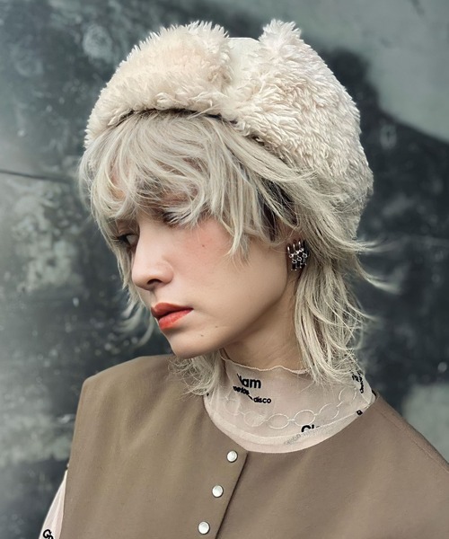 polcadot（ポルカドット）の「COTTON FLGHT CAP／コットン フライトキャップ（キャップ・メンズ・ブルー/ブラック/アイボリー・FREE）」の2枚目の写真