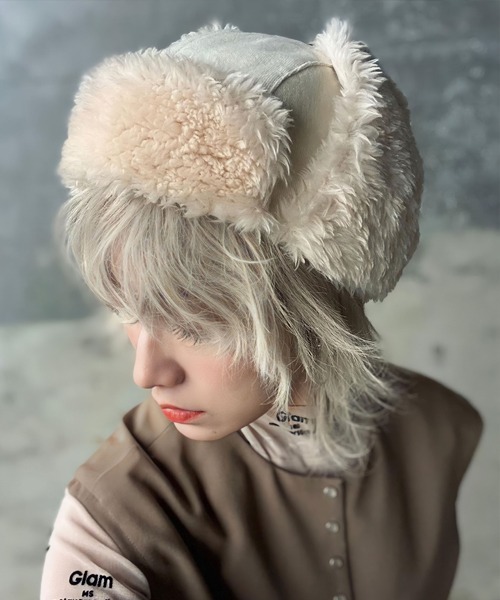 polcadot（ポルカドット）の「COTTON FLGHT CAP／コットン フライトキャップ（キャップ・メンズ・ブルー/ブラック/アイボリー・FREE）」の7枚目の写真