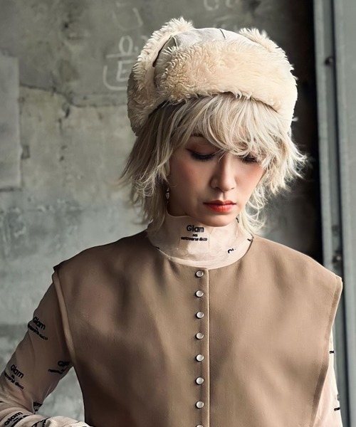 polcadot（ポルカドット）の「COTTON FLGHT CAP／コットン フライトキャップ（キャップ・メンズ・ブルー/ブラック/アイボリー・FREE）」の8枚目の写真