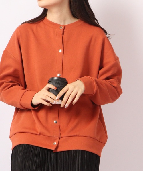 A.N.L(エーエヌエル レーベル)の「A.N.L オーバーサイズ スナップカーデ(カーディガン/ボレロ・レディース・ブラック/サンドベージュ/レンガ・38)」の12枚目の写真