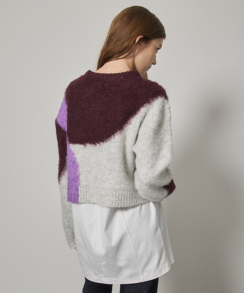 PUBLIC TOKYO（パブリックトウキョウ）の「【ZOZOTOWN限定】インプレッションシャギーショートニット（ニット/セーター・レディース・ベージュ/カーキ/バーガンディー・FREE）」の9枚目の写真