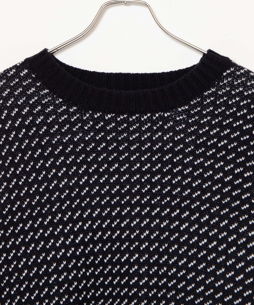 WEGO（ウィゴー）の「WEGO/バーズアイBIGプルオーバー（ニット/セーター・メンズ・オフホワイト/ネイビー・MEDIUM/LARGE）」の21枚目の写真