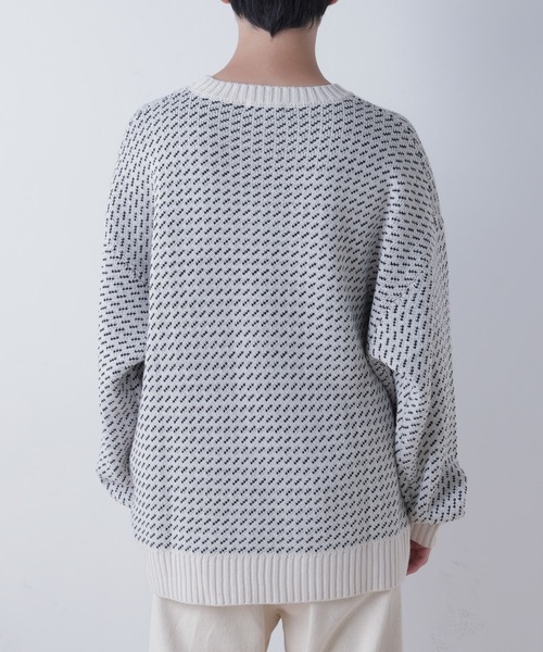 WEGO（ウィゴー）の「WEGO/バーズアイBIGプルオーバー（ニット/セーター・メンズ・オフホワイト/ネイビー・MEDIUM/LARGE）」の17枚目の写真