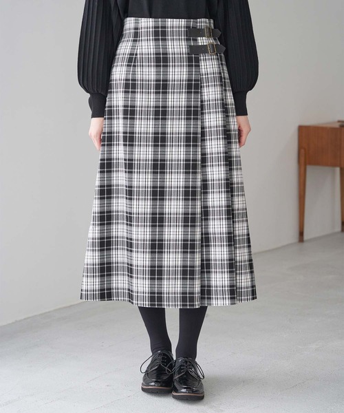 ROPE' PICNIC（ロペピクニック）の「【WEB限定カラー:グリーン】着丈が選べる/チェックキルトスカート/リンクコーデ（スカート・レディース・ホワイト系その他/ベージュ系その他/グリーン系その他/ブルー系その他・38/40）」の12枚目の写真