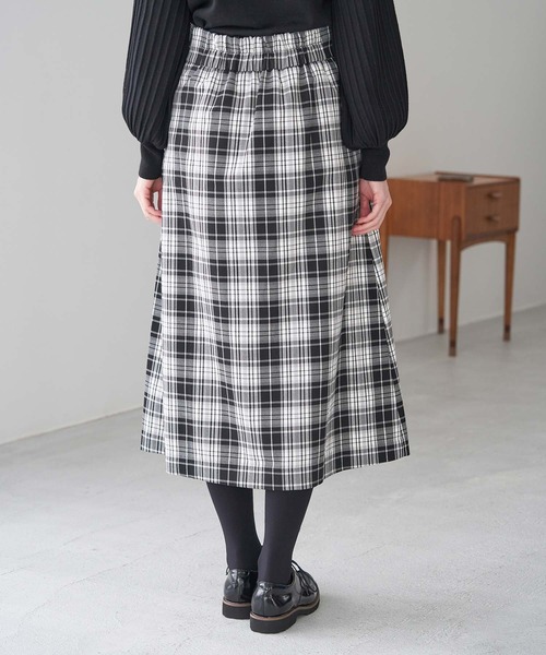 ROPE' PICNIC（ロペピクニック）の「【WEB限定カラー:グリーン】着丈が選べる/チェックキルトスカート/リンクコーデ（スカート・レディース・ホワイト系その他/ベージュ系その他/グリーン系その他/ブルー系その他・38/40）」の8枚目の写真