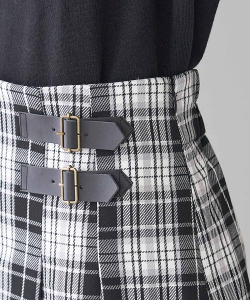 ROPE' PICNIC（ロペピクニック）の「【WEB限定カラー:グリーン】着丈が選べる/チェックキルトスカート/リンクコーデ（スカート・レディース・ホワイト系その他/ベージュ系その他/グリーン系その他/ブルー系その他・38/40）」の5枚目の写真