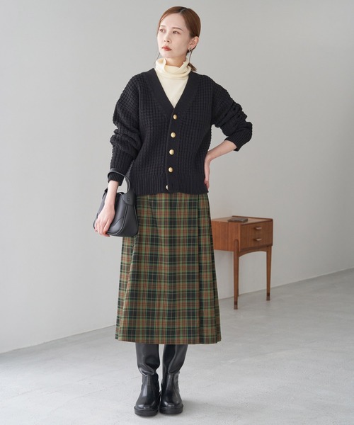 ROPE' PICNIC（ロペピクニック）の「【WEB限定カラー:グリーン】着丈が選べる/チェックキルトスカート/リンクコーデ（スカート・レディース・ホワイト系その他/ベージュ系その他/グリーン系その他/ブルー系その他・38/40）」の18枚目の写真