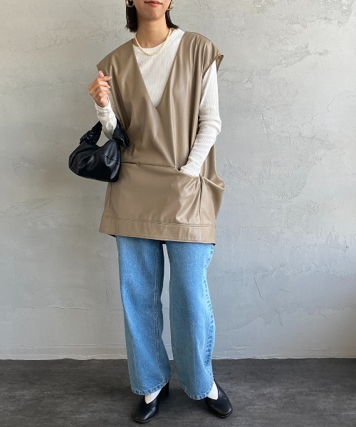 NOIR FABRIK（ヌワールファブリック）の「[NOIR FABRIK/ヌワールファブリック] クルーネックリブカットソー（Tシャツ/カットソー・レディース・ブラック/オフホワイト/オレンジ/ブルー/グリーン/ピンク/ロイヤルブルー/ライトグリーン/ピンク系その他/ネイビー/パープル・1/0）」の20枚目の写真