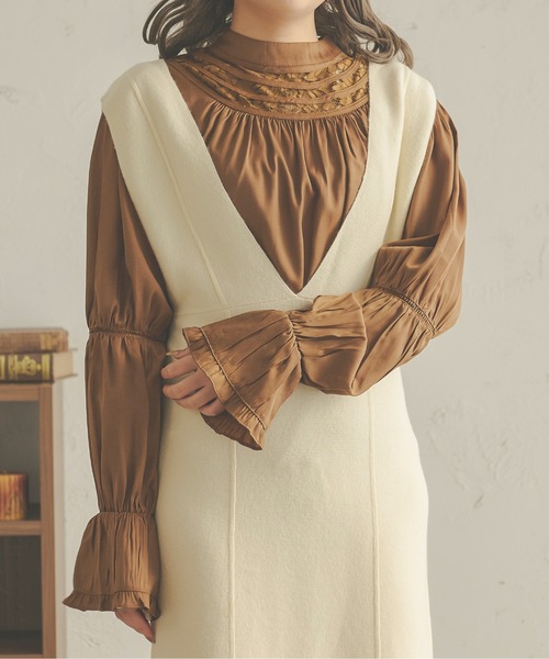 Ambre Neige(アンブルネージュ)の「ハシゴレースブラウス/【WEB/EC限定商品】(シャツ/ブラウス・レディース・ベージュ/オフホワイト/ライトブラウン・FREE)」の10枚目の写真