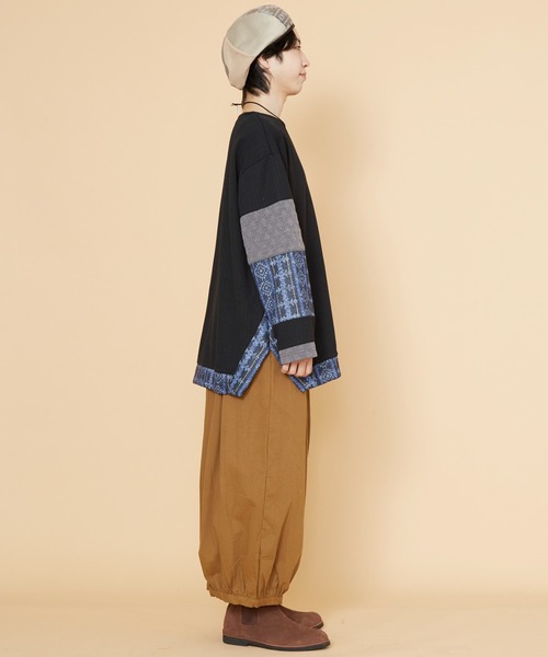 チャイハネ（チャイハネ）の「【チャイハネ】プリリアMEN'Sパッチワークプルオーバー（その他トップス・メンズ・ブラック/ベージュ/ブルー・FREE）」の6枚目の写真