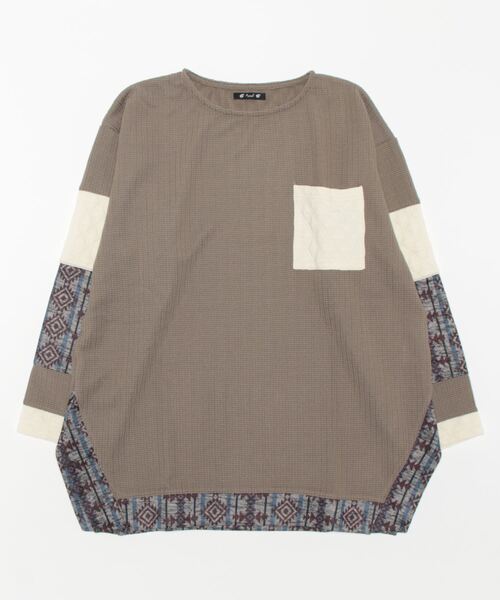 チャイハネ（チャイハネ）の「【チャイハネ】プリリアMEN'Sパッチワークプルオーバー（その他トップス・メンズ・ブラック/ベージュ/ブルー・FREE）」の9枚目の写真