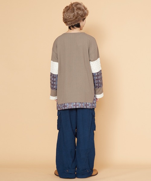 チャイハネ（チャイハネ）の「【チャイハネ】プリリアMEN'Sパッチワークプルオーバー（その他トップス・メンズ・ブラック/ベージュ/ブルー・FREE）」の12枚目の写真