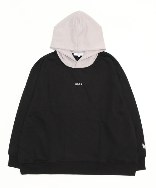 U.S. POLO ASSN.(ユーエスポロアッスン)の「U.S. POLO ASSN. / ユーエスポロアッスン 別注 コラボ オーバーサイズ 裏毛 配色 スウェット パーカー(パーカー・メンズ・ブラック/ブラック系その他/ベージュ/ベージュ系その他・MEDIUM/LARGE)」の14枚目の写真