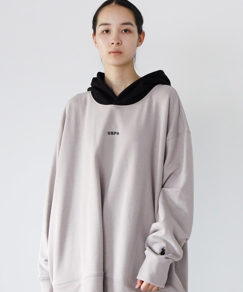 U.S. POLO ASSN.(ユーエスポロアッスン)の「U.S. POLO ASSN. / ユーエスポロアッスン 別注 コラボ オーバーサイズ 裏毛 配色 スウェット パーカー(パーカー・メンズ・ブラック/ブラック系その他/ベージュ/ベージュ系その他・MEDIUM/LARGE)」の21枚目の写真