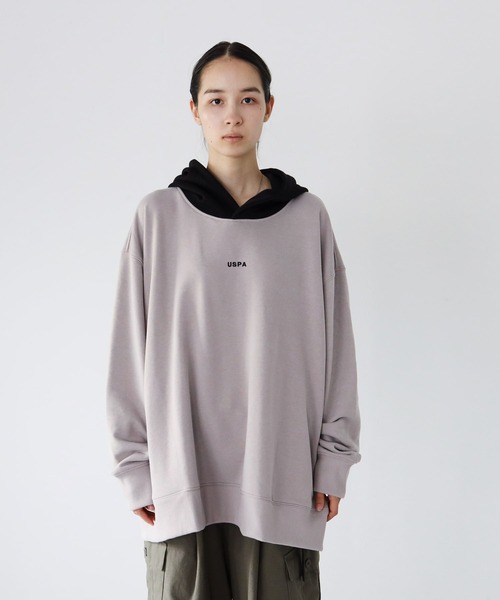 U.S. POLO ASSN.(ユーエスポロアッスン)の「U.S. POLO ASSN. / ユーエスポロアッスン 別注 コラボ オーバーサイズ 裏毛 配色 スウェット パーカー(パーカー・メンズ・ブラック/ブラック系その他/ベージュ/ベージュ系その他・MEDIUM/LARGE)」の16枚目の写真