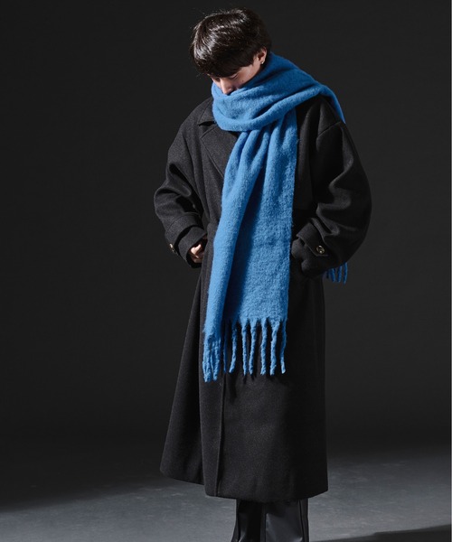 Ellno Loset（エルノロゼット）の「ボリュームフリンジマフラー（マフラー・メンズ・ブラック/グレー/ブルー/グリーン/ブルー系その他/ブラック系その他・FREE）」の9枚目の写真