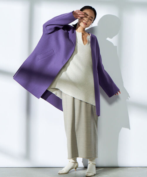 NOLLEY’S（ノーリーズ）の「フラノフリンジロングタイトスカート（スカート・レディース・グレー系その他3/ベージュ系その他3・38/36）」の5枚目の写真