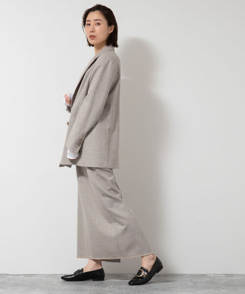 NOLLEY’S（ノーリーズ）の「フラノフリンジロングタイトスカート（スカート・レディース・グレー系その他3/ベージュ系その他3・38/36）」の8枚目の写真