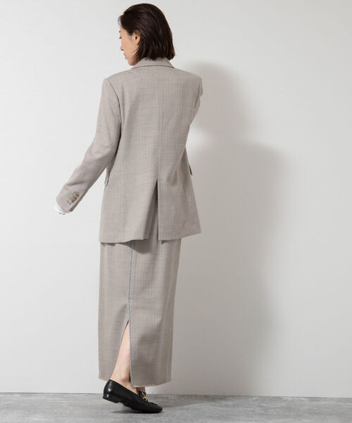 NOLLEY’S（ノーリーズ）の「フラノフリンジロングタイトスカート（スカート・レディース・グレー系その他3/ベージュ系その他3・38/36）」の9枚目の写真