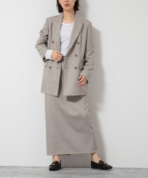 NOLLEY’S（ノーリーズ）の「フラノフリンジロングタイトスカート（スカート・レディース・グレー系その他3/ベージュ系その他3・38/36）」の10枚目の写真