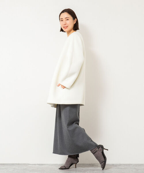 NOLLEY’S（ノーリーズ）の「フラノフリンジロングタイトスカート（スカート・レディース・グレー系その他3/ベージュ系その他3・38/36）」の14枚目の写真