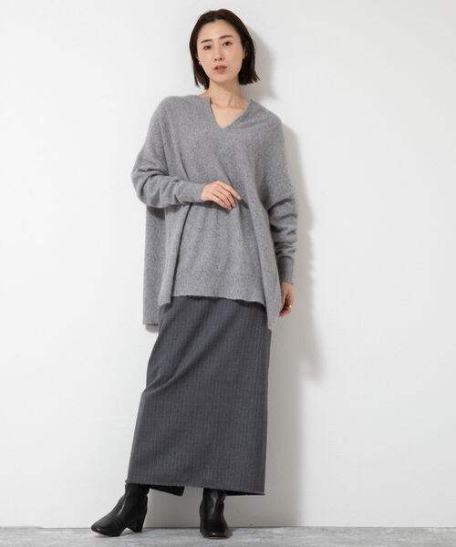 NOLLEY’S（ノーリーズ）の「フラノフリンジロングタイトスカート（スカート・レディース・グレー系その他3/ベージュ系その他3・38/36）」の20枚目の写真