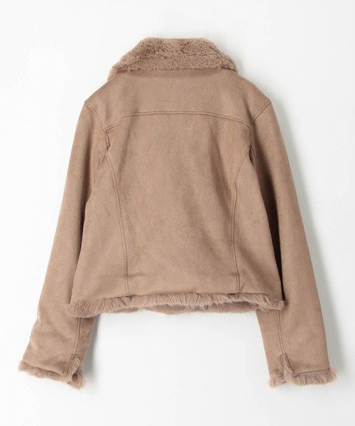 NICOLE white（ニコルホワイト）の「スエードボンディング ファー付きライダース（ライダースジャケット・レディース・グレー/モカ/ベージュ・FREE）」の13枚目の写真