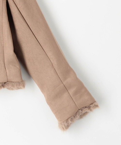 NICOLE white（ニコルホワイト）の「スエードボンディング ファー付きライダース（ライダースジャケット・レディース・グレー/モカ/ベージュ・FREE）」の15枚目の写真