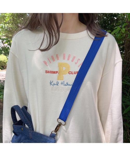 PINK HOUSE（ピンクハウス）の「ロゴトレーナー（スウェット・レディース・レッド/ピンク/オフホワイト・フリー）」の2枚目の写真