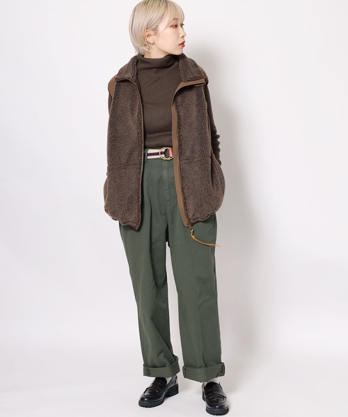 orSlow（オアスロウ）の「orSlow/オアスロウ BOA FLEECE VEST ボアフリースベスト（ベスト・メンズ・カーキ・2/3/4）」の4枚目の写真