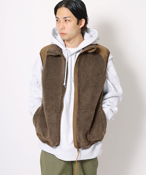 orSlow（オアスロウ）の「orSlow/オアスロウ BOA FLEECE VEST ボアフリースベスト（ベスト・メンズ・カーキ・2/3/4）」の14枚目の写真