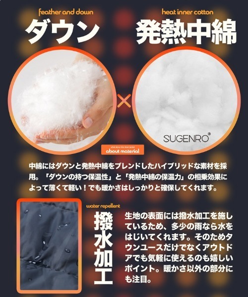jiggys shop（ジギーズショップ）の「発熱綿インナーダウンジャケット ダウンカーディガン（ダウンジャケット/コート・メンズ・ネイビー/ダークグレー/ブラック・MEDIUM/X-LARGE/LARGE）」の7枚目の写真