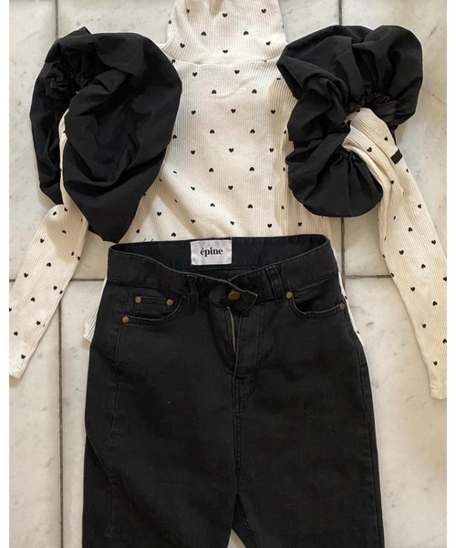 epine（エピヌ）の「volume balloon arm（アームカバー・レディース・ブラック/ホワイト・FREE）」の6枚目の写真