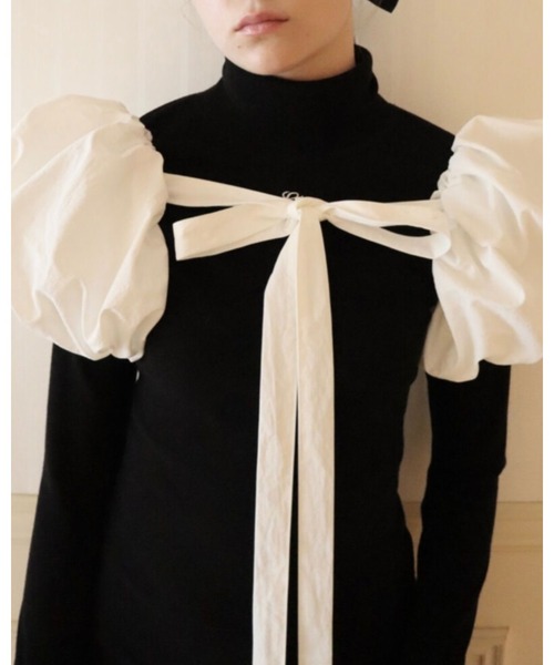 epine（エピヌ）の「volume balloon arm（アームカバー・レディース・ブラック/ホワイト・FREE）」の11枚目の写真