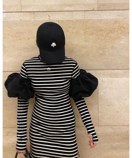 epine（エピヌ）の「volume balloon arm（アームカバー・レディース・ブラック/ホワイト・FREE）」の9枚目の写真