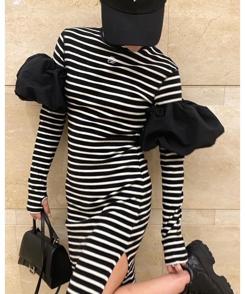 epine（エピヌ）の「volume balloon arm（アームカバー・レディース・ブラック/ホワイト・FREE）」の17枚目の写真