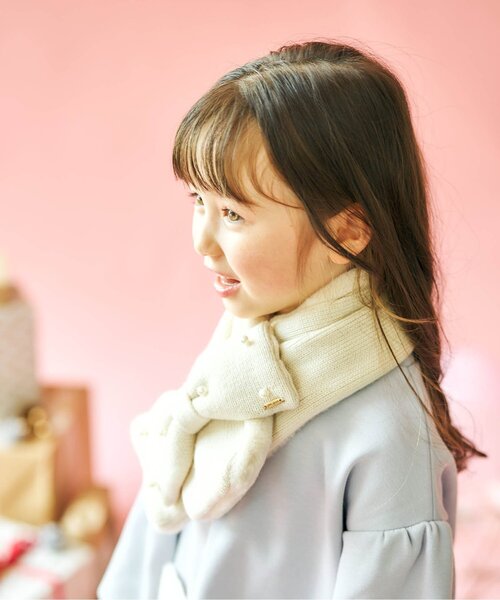 apres les cours（アプレレクール）の「パールリボンマフラー（マフラー・キッズ・ピンク/アイボリー/サックスブルー・140/120）」の14枚目の写真