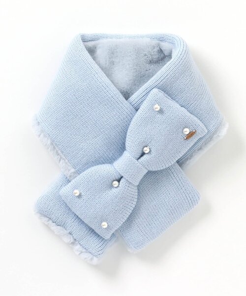 apres les cours（アプレレクール）の「パールリボンマフラー（マフラー・キッズ・ピンク/アイボリー/サックスブルー・140/120）」の21枚目の写真