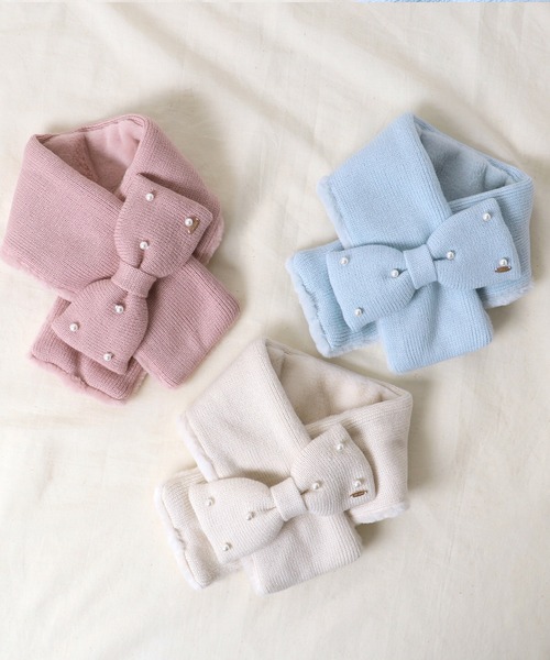 apres les cours（アプレレクール）の「パールリボンマフラー（マフラー・キッズ・ピンク/アイボリー/サックスブルー・140/120）」の18枚目の写真