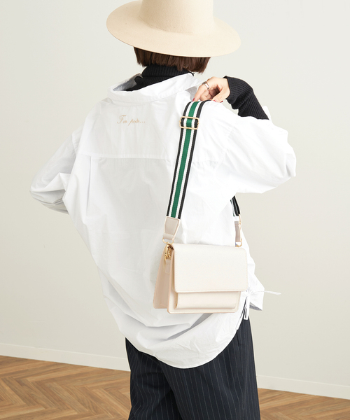 B.C STOCK（ベーセーストック）の「≪追加2≫ラインテープショルダー（ショルダーバッグ・レディース・キャメル/アイボリー/ブラック・FREE）」の14枚目の写真