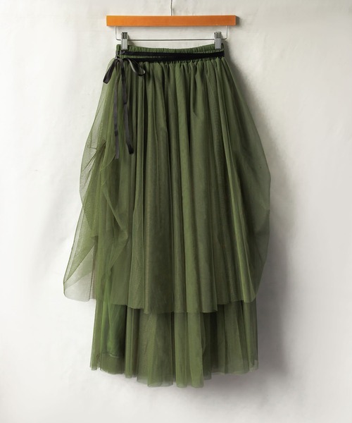 セール】※【 7color 】タックアシンメトリーボリュームチュール  