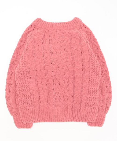 CHILLE(チル)の「ケーブル編みマットモールカーディガン(カーディガン/ボレロ・レディース・ピンク/アイボリー・FREE)」の10枚目の写真