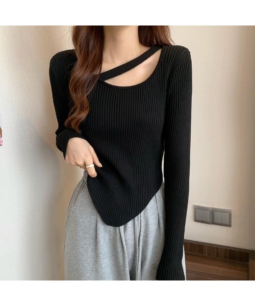 Burner（バーナー）の「【BURNER Recommend Select】イレギュラーカット　リブニット　oku-tops-683333167677-2688（ニット/セーター・レディース・C/D/E/F/A/H/B/G/I・FREE）」の13枚目の写真