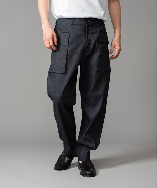 MR.OLIVE(ミスターオリーブ)の「【セットアップ対応】8oz ライトヴィンテージ デニム / 2ポケット カーゴパンツ(カーゴパンツ・メンズ・ナチュラル/インディゴブルー・LARGE/MEDIUM/SMALL)」の8枚目の写真