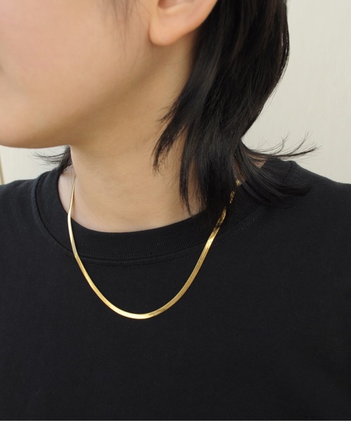 ieLS(イエルズ)の「金属アレルギー対応「ieLS」ステンレス フラットスネークチェーン3mm(ネックレス・レディース・シルバー/ゴールド・38cm/45cm/42cm/50cm)」の13枚目の写真