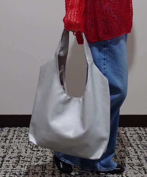 SETUP7(セットアップセブン)の「【SETUP7】ソフトハンドル軽量トートバッグ SNBD(トートバッグ・レディース・ブラック/ベージュ/グレー/ピンク/ブルー/グリーン/ダークグレー/シルバー・FREE)」の17枚目の写真