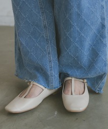 Tストラップバレエシューズ